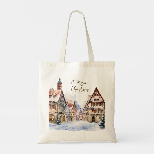 Tote Bag Maison de Noël Neige (Dos)