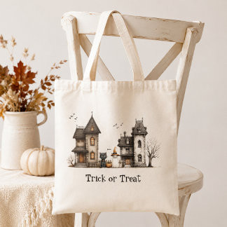 Tote Bag Maison hantée fantaisiste Halloween Trick or Treat