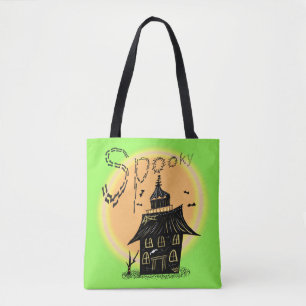 Tote Bag Maison hantée Halloween Neon Éffrayant