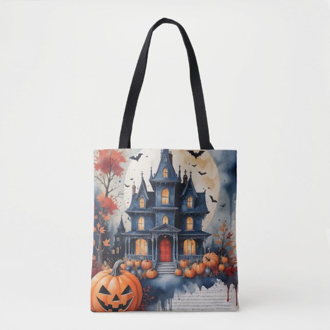 Tote Bag Maison hantée pleine lune (Devant)