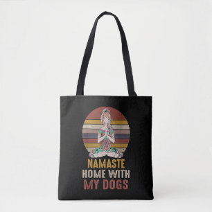 Tote Bag Maison Namaste vintage Avec Mes Chiens Tshirt Yoga