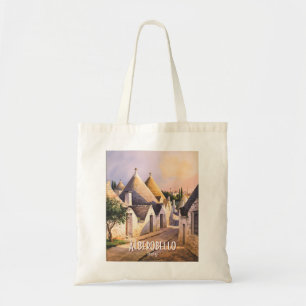 Tote Bag Maison personnalisée Alberobello Trulli Italie Aqu
