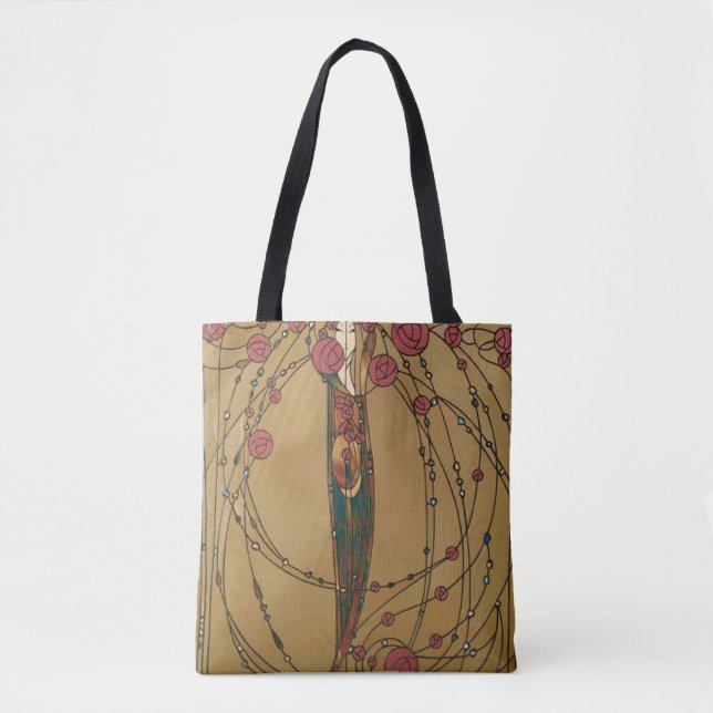 Tote Bag Maison rose par Margaret MacDonald MacKintosh (Devant)