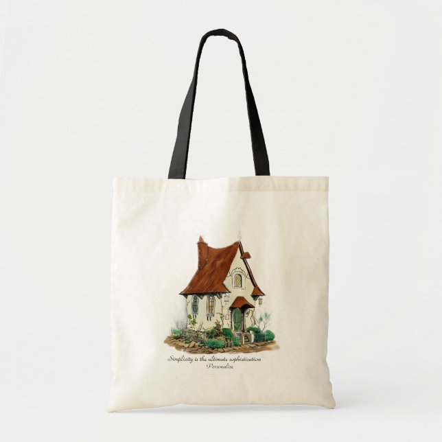 Tote Bag Maison Whimsical Leonardo Da Vinci Citation (Devant)