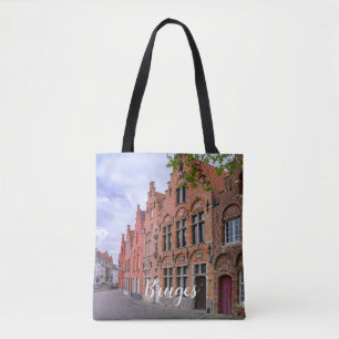 Tote Bag Maisons médiévales en briques colorées à Bruges, B