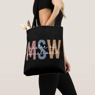 Tote Bag Maîtrise en travail social - Rétro Graduation