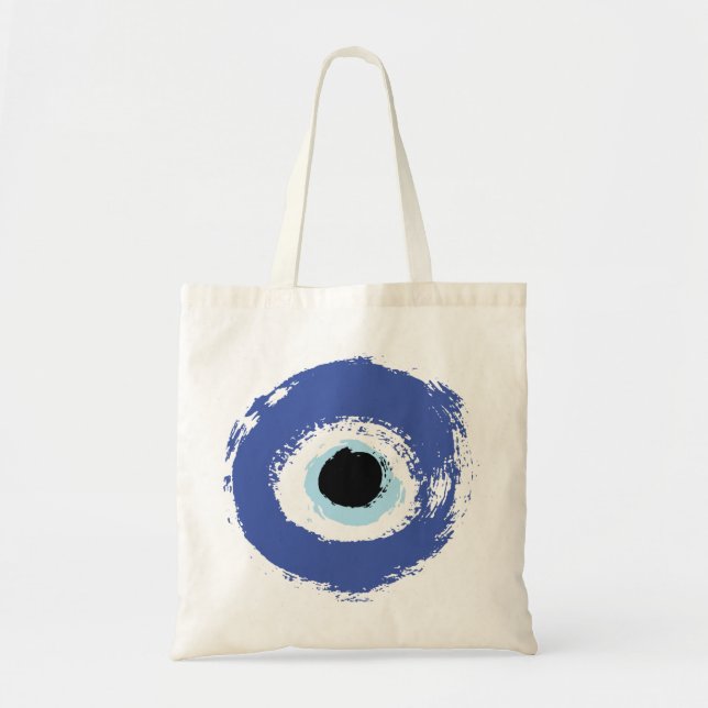 Tote Bag Mal Oeil Artiste Bleu Grec (Devant)