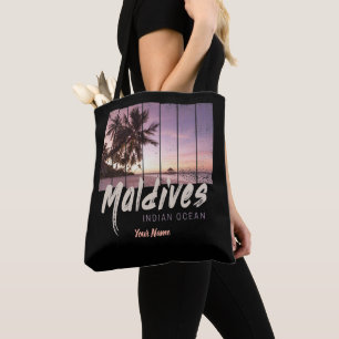 Tote Bag Maldives Océan Indien coucher de soleil vintage s