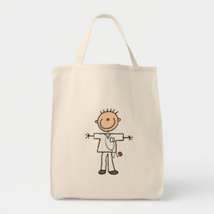 Tote Bag Male Stick Figure Nurse Tshirts and Gifts