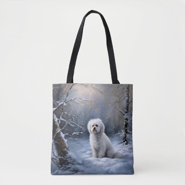 Tote Bag Maltais Laisser Neige Noël (Devant)
