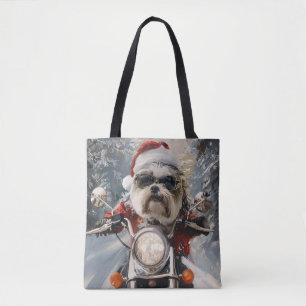 Tote Bag Malti Tzu Chien équitation Moto Noël