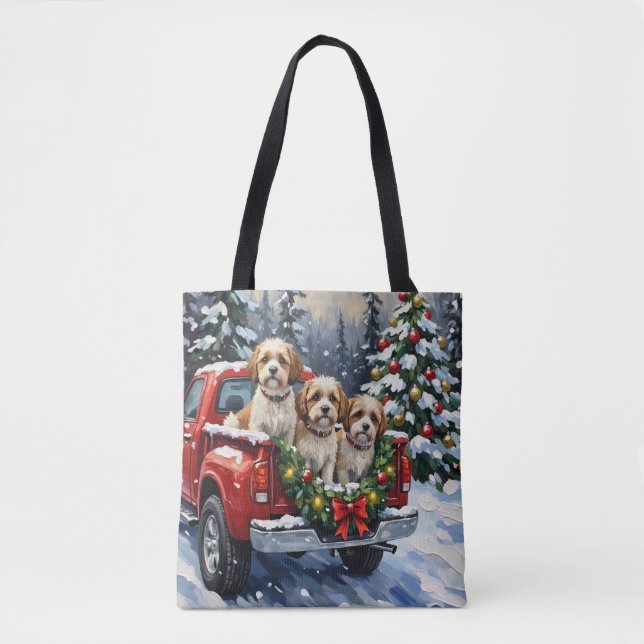 Tote Bag Malti-Tzu Christmas Red Truck Holiday (Devant)