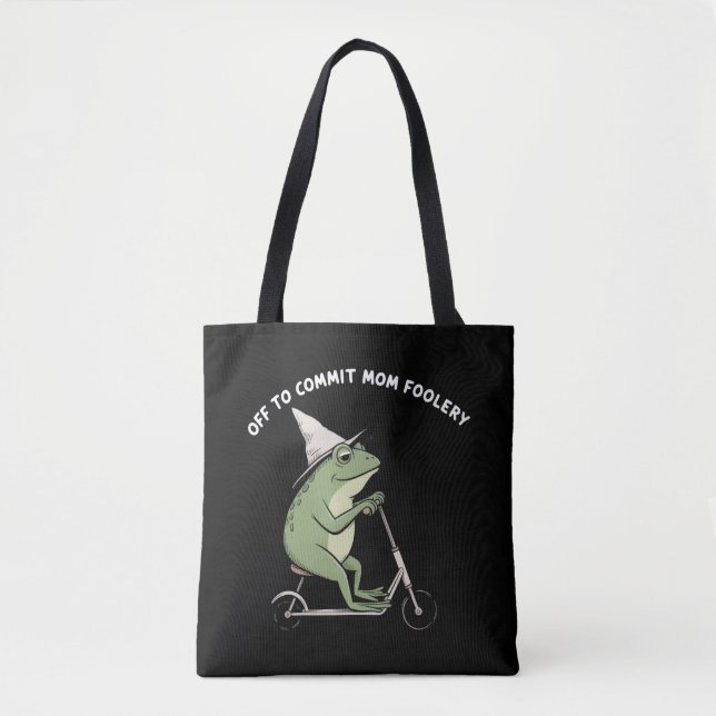Tote Bag Mama Grenouille Partir Commettre Maman Folie Cadea (Devant)