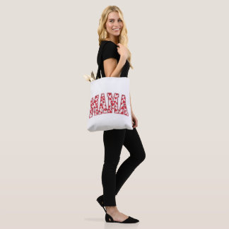 Tote Bag Mama Hearts Valentine's Day Retro Varsity