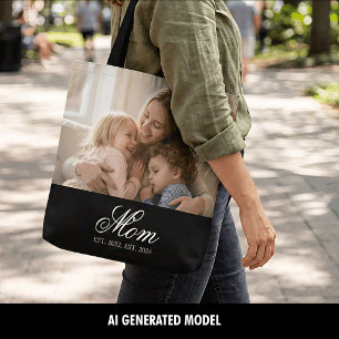 Tote Bag Maman a établi un script élégant noir Photo