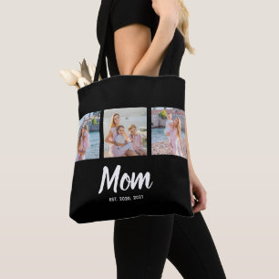 Tote Bag Maman a établi un script moderne noir 3 Photo