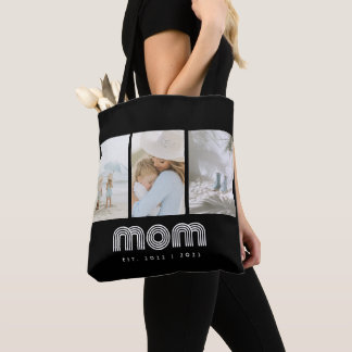 Tote Bag Maman a établi un script rétro noir 3 Photo