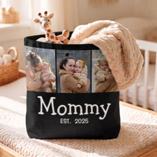 Tote Bag Maman a établi un texte gras amusant 3 Photo Noir