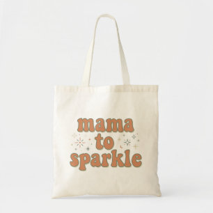 Tote Bag Maman à étincelle : Typographie Rétro Groovy de Ma