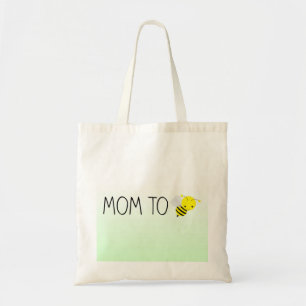 Tote Bag Maman à être, vert de bourdon/jaune mignons