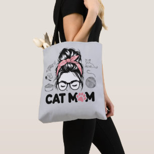 Tote Bag "Maman Chat" Femme Amoureuse de Chats Drôle et Mig