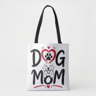 Tote Bag Maman Chien Cœur & Chien Mignon   Création Fière M
