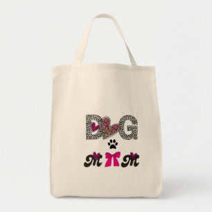 Tote Bag Maman Chien Cœur Léopard -Cadeau pour Maman qui ai