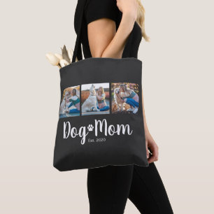 Tote Bag Maman Chien Établi Script Noir 3 Photo 