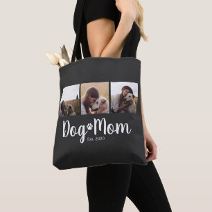 Tote Bag Maman Chien Établi Script Noir 3 Photo 