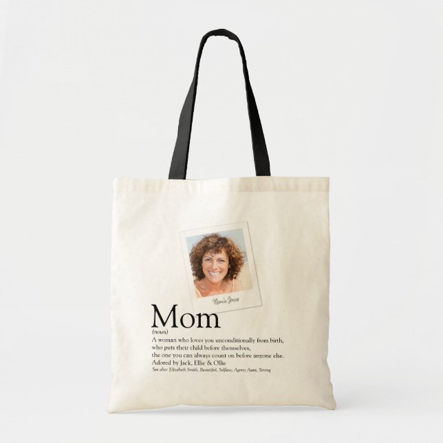 Tote Bag Maman Citer Photo Fête des mères modernes (Devant)