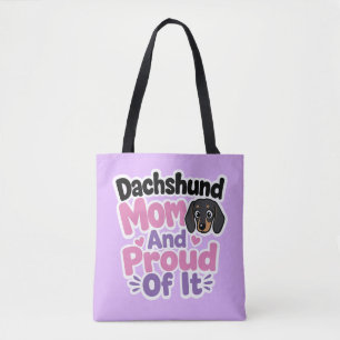 Tote Bag Maman de teckel et fière de l'être