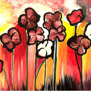 Tote Bag Maman Des Fleurs Peint À La Main