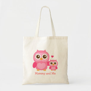 Tote Bag Maman et moi, chouette bébé mignonne, rose