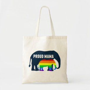 Tote Bag Maman gay pride Fier Mama Elephant Arc-en-ciel LGB
