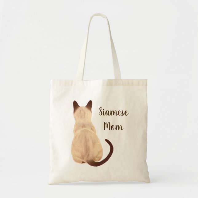 Tote Bag Maman Kitty de chat siamois de Sasha semblant la (Devant)