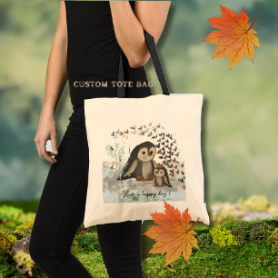 Tote Bag Maman manchot heureuse & bébé