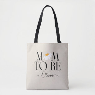 Tote Bag Maman pour être marguerite baby shower floral nou