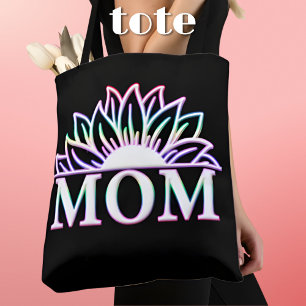 Tote Bag Maman Vie Momlife Fête des mères florales