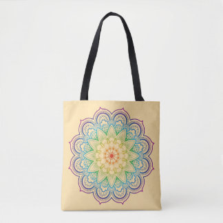 Tote Bag Mandala arc-en-ciel