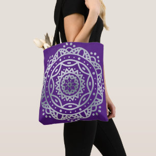 Tote Bag Mandala argenté