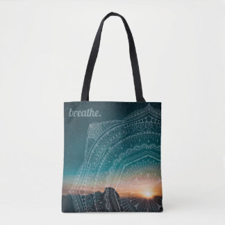 Tote Bag Mandala Art Night Sky Stars Texte Personnalisé Res