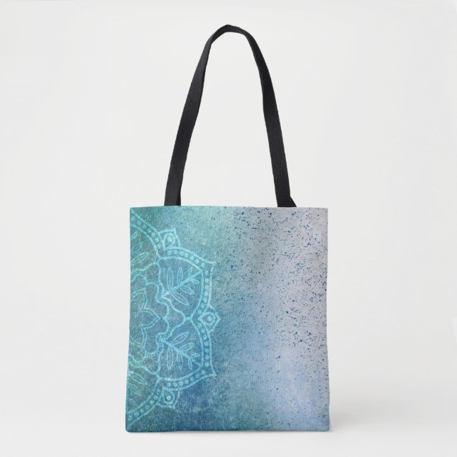 Tote Bag Mandala bleu (Devant)