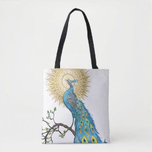 Tote Bag Mandala coloré de paon