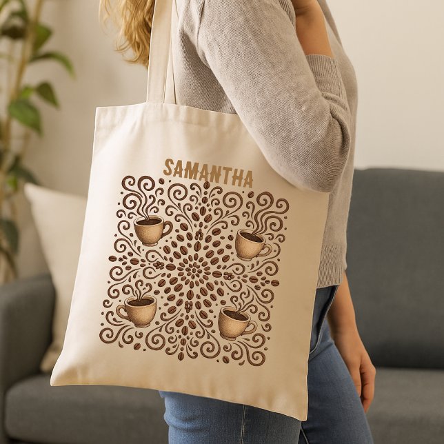 Tote Bag Mandala de café (Créateur téléchargé)