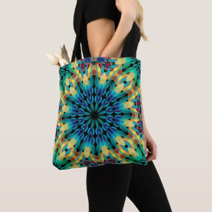 Tote Bag Mandala de formes géométriques colorées
