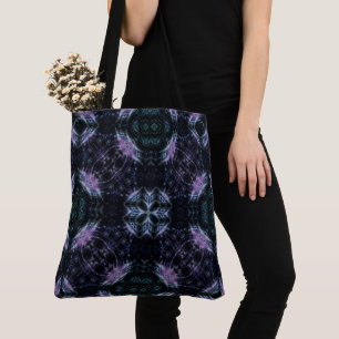 Tote Bag Mandala de la galaxie néon avec lueur futuriste