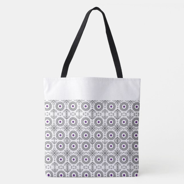 Tote Bag Mandala tressé et Leaf Motif Design (Devant)