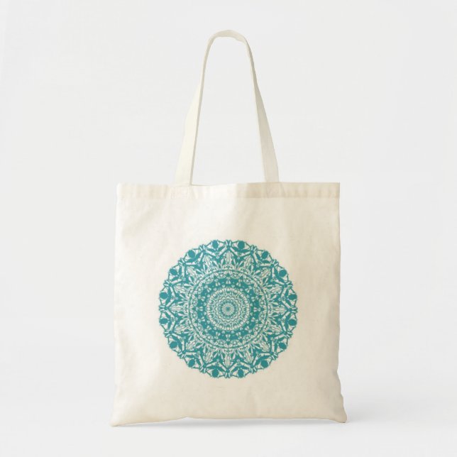 Tote Bag mandala turquoise (Devant)