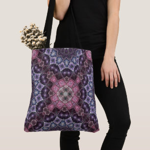 Tote Bag Mandala Web Motif Rose et Violet Vibrant