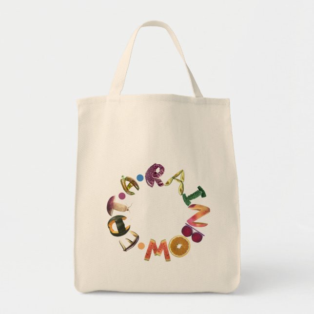 Tote Bag Mange un arc-en-ciel ! Fruits et légumes - Aliment (Devant)